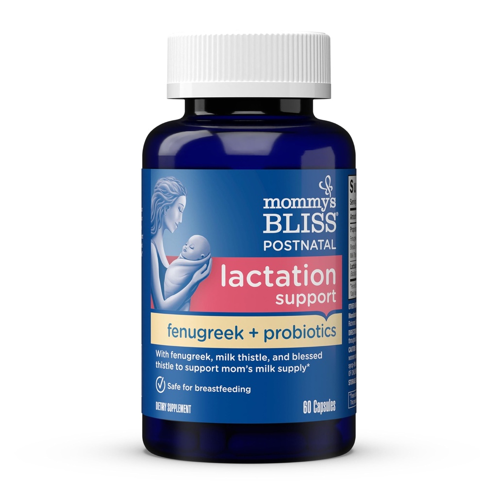 Mammas Bliss Postnatal Lactation støtte Supplement med probiotika: støtte amming melk forsyning med Fenugreek, velsignet og melk tistel, postpartum immun helse mens sykepleier (60 serveringer)