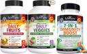 BioSchwartz daglige frukter og grønnsaker Supplement for kvinner og menn (2 måneders forsyning) Plus 7 i 1 immunstøtte Supplement med antioksidanter (2 måneders forsyning)