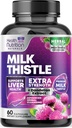 Melk Thistle Supplement med Silymarin Marianum & Dandelion Root Liver Helse Støtte - 9:1 Ekstrakt Liver Cleanse Detox & Reparasjon 1000mg Ekvivalent - Naturens Melke Thistle Supplement - 60 Kapsler