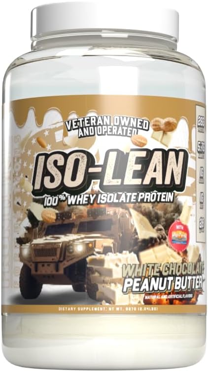 Isolert, 100% Whey Protein Isolat, Lavt sukker, Maksimal gjenoppretting, Veteren eid og i drift (28 Serveringer, Hvit Sjokolade Peanut Butter)