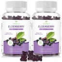 AFXMATE Sambucus Black Elderberry Gummies med sink og vitamin C for voksne barn immun støtte, sukker gratis 120 greve