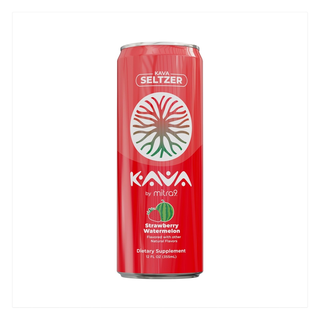 MITRA9 Botaniske drikker - Strawberry Watermelon Sparkling Kava Drikke med Kava Root Extract - Mood Enhancer - Plant Basert - Fremmer naturlig ro og klarhet (12 Fl. Oz) (4)