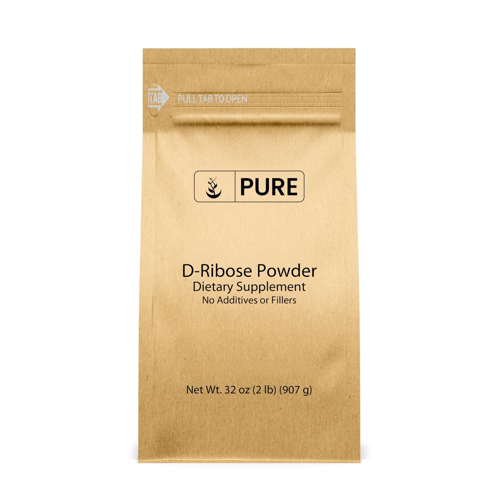 Rent opprinnelige ingredienser D-Ribose (2lb) ernæringstilskudd, ikke-GMO, glutenfri, uflavorert