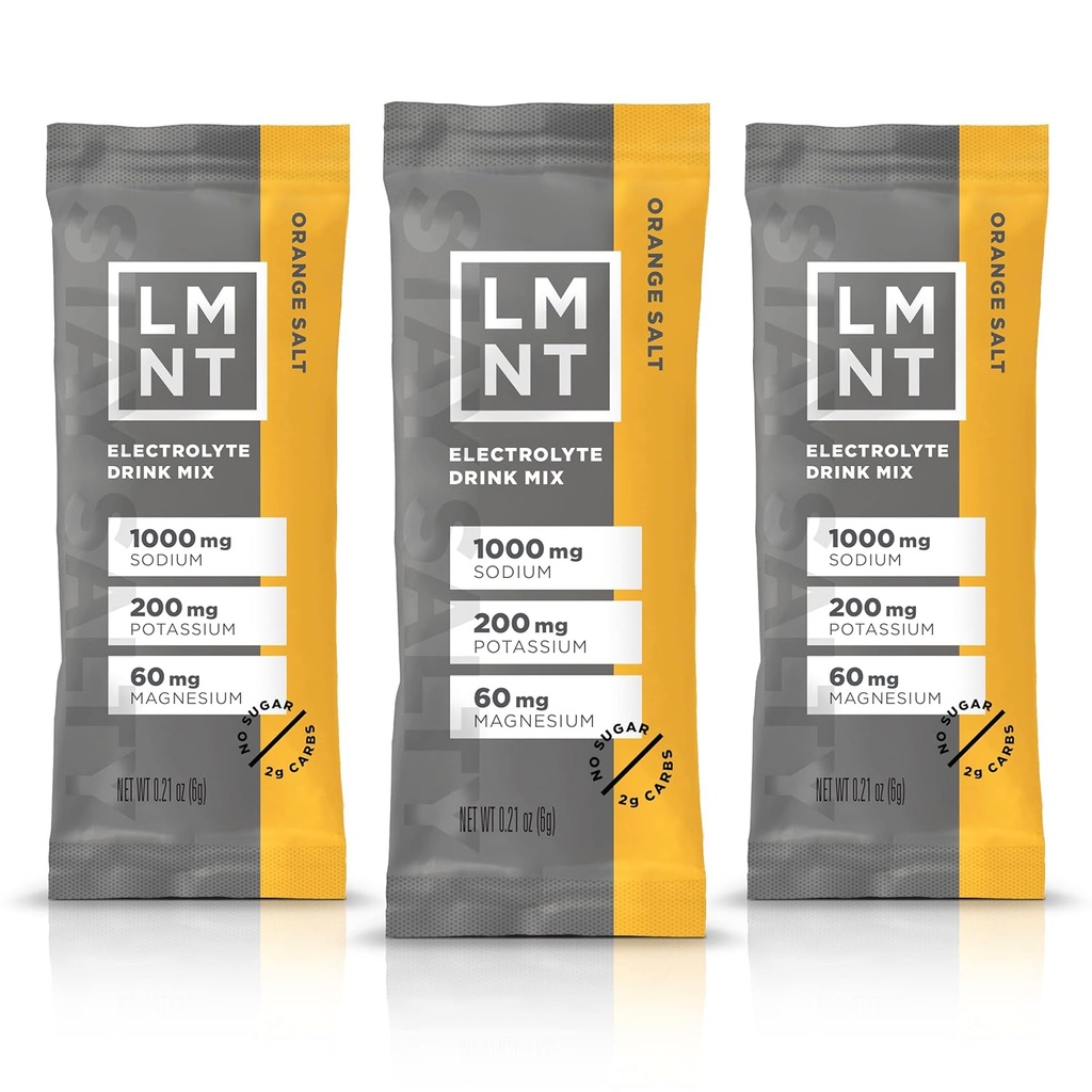 LMNT Keto Electrolyte pulver pakker | Paleo Hydration pulver | Ingen sukker, ingen kunstige ingredienser | Orange Salt | 30 Stick pakker