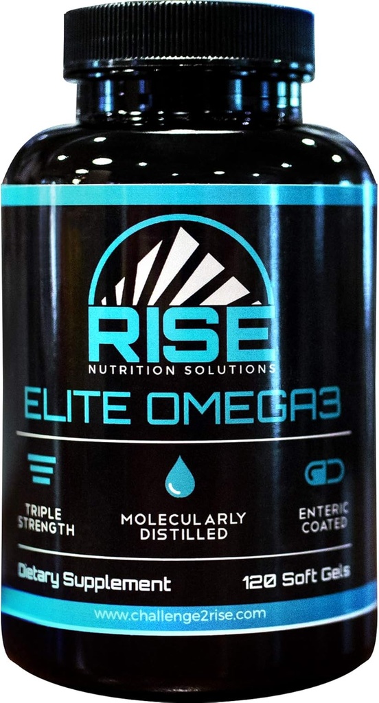 Elite Omega 3 ernæringskosttilskudd – Omega-3 fettsyrer inkludert EPA og DHA – hjerte- og immunstøtte – ingen fiskelig ettersmak, 120 Softgels