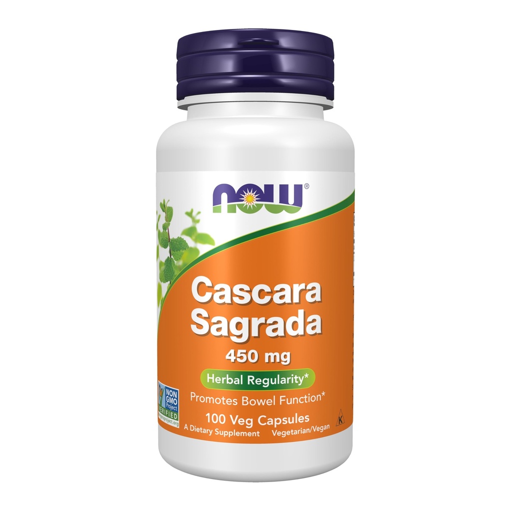 NU Mattilskudd, Cascara Sagrada (Rhamnus purshiana) 450 mg, Herbal Regularity*, 100 Veg Kapsler