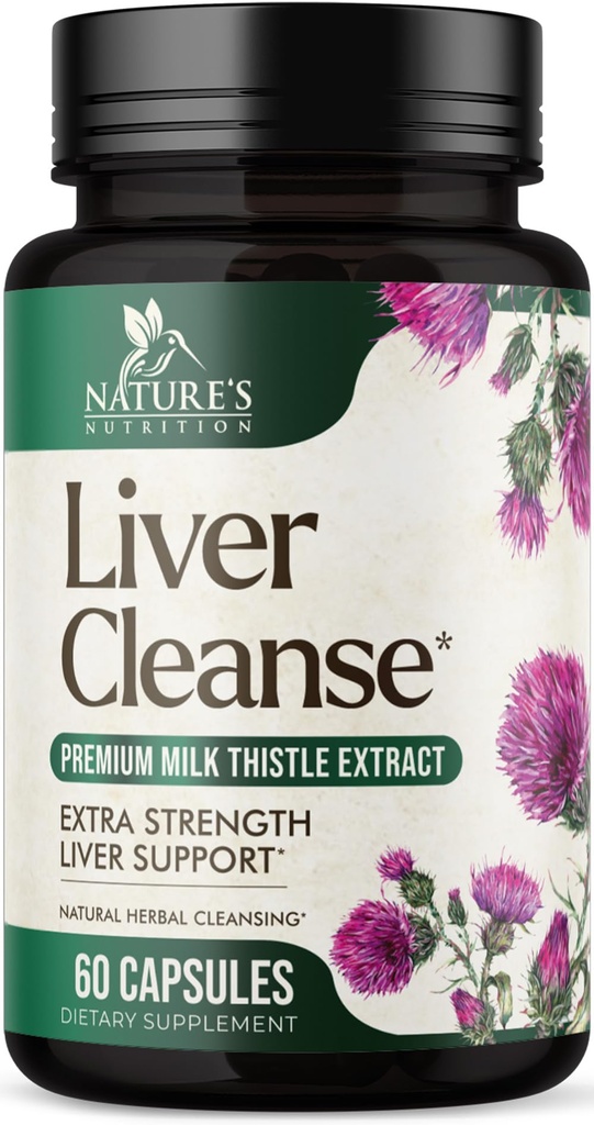 Liver Cleanse Detox & Repair Formula - 20-i-1 Advanced Liver Support Supplement med Silymarin Milk Thistle, Dandelion Root, Artichoke Extract, Turmeric, Choline, & Beetroot - 60 Veggie Kapsler