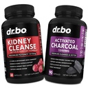 Nyre Cleanse Detox & Aktivert Charcoal - Naturlig Cranberry & Uva Ursi ekstrakt for å støtte nynner, Bladder & Urin Tract Helse - Kokos Charcoal piller for magegass og blomstring støtte