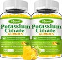 2 Pakke Kalium Citrate Gummies - høy potens Kalium Supplement for muskelhelse, benkramp Relief, elektrolytbalanse - Vegan, ikke-GMO, Glutenfri, Pineapple Flavor, 120 greve
