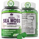 Sea Moss Gummies - Irsk sjø Moss Gummies for voksne og barn - Avansert Superfood Seamoss Supplement med organiske Bladderwrack & Burdock Root Extract, ACV for daglig immunforsvar, Gut Cleanse, Vegan, 60 grevs