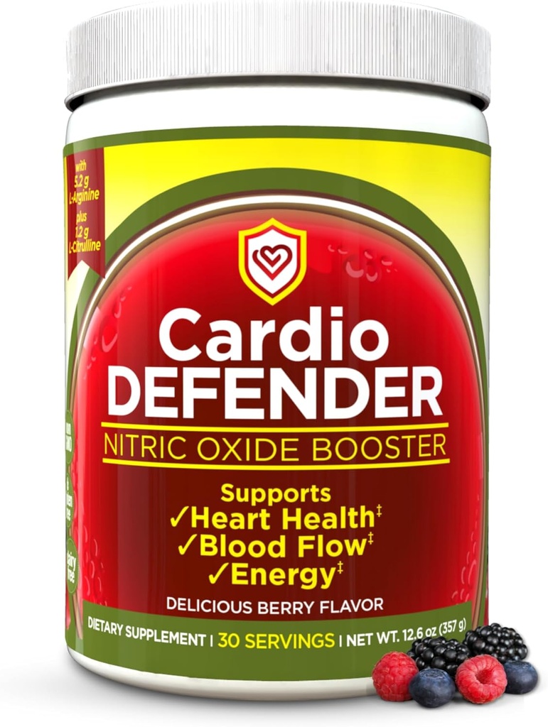 Nitric Oxid Booster pulver – L-Arginine 5,200mg + L-Citrulline 1200mg – hjertehelse drikk blanding - hjerte helse, blodflyt, energi, utholdenhet - L-Arginine pulver med Berry Flavor