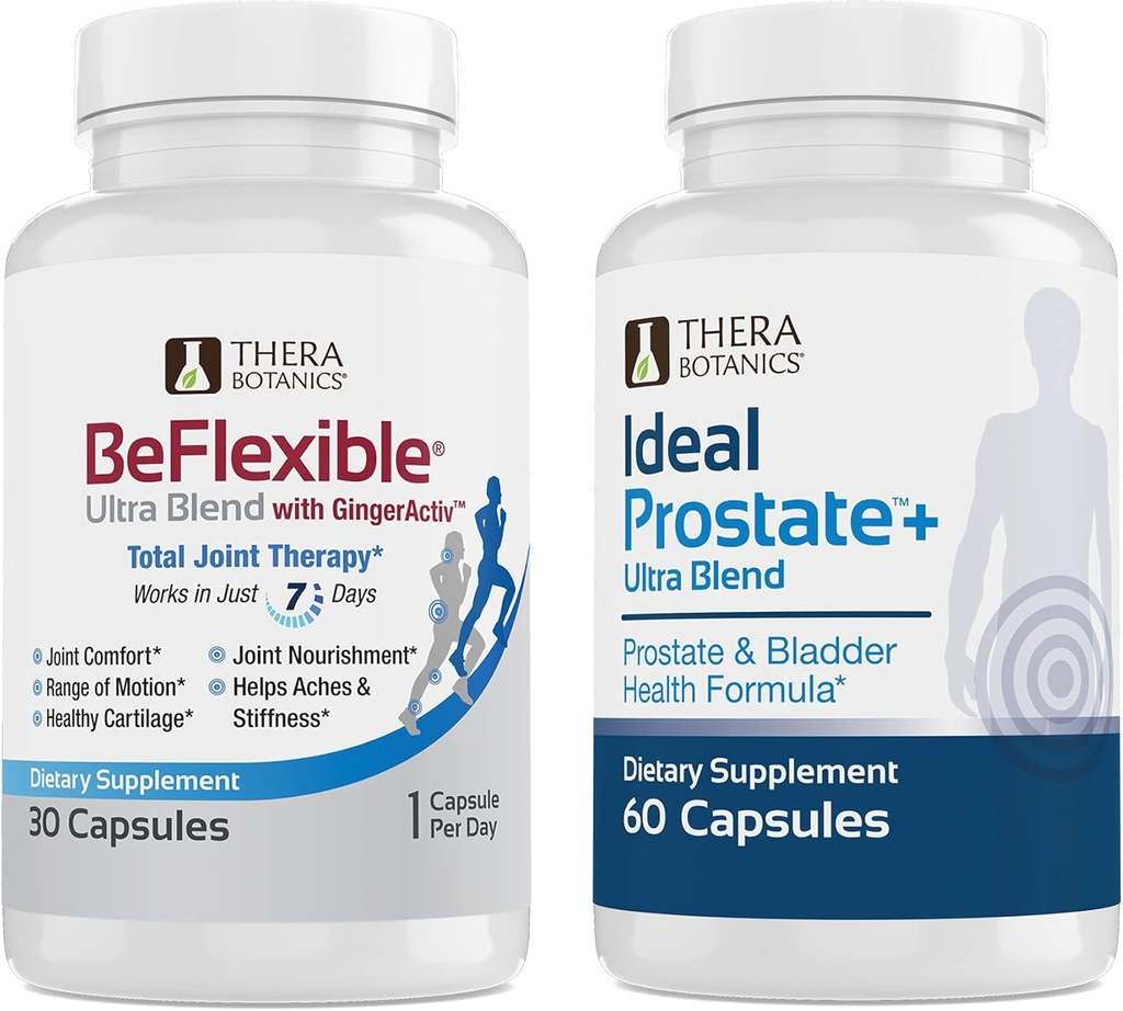 Therabotanias BeFlexible Ultra Joint Support Supplement og ideell prostata Ultra Kraftig Prostata Supplement for menn* Bundle