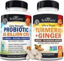 Organisk gurkemeie Curcumin og Ginger Supplement (1 måneds forsyning) Plus 65 milliarder CFU daglig probiotiske Supplement (1 måneds forsyning)