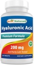Beste Naturals Hyaluronsyre 200 mg 120 tabletter (ikke-GMO, Glutenfri) - fremmer ungdommens sunne hud og sunne fellesfunksjon (120 antall)