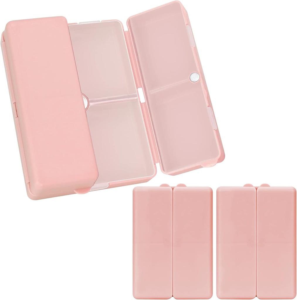 FYY Daily Pill Organizer, 2 stk 7 Sammenligninger Portable Pill Case Reise,Folding Design Pill Box for Purse Pocket å holde vitaminer, Cod Liver Oil,Supplements og medisinering-Pink