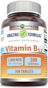 Amazing Formler Vitamin B12 Supplement | 1000 Mcg per servering | Tabletter | Ikke-GMO | Glutenfri | Laget i USA (1 Pack, 300 Count)