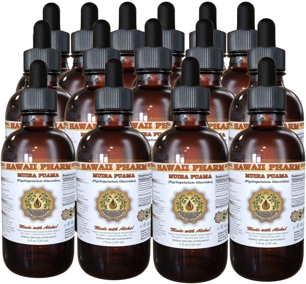 Muira Puama flytende ekstrakt, organisk Muira Puama (Ptychopetalum Olacoides) Tinktur Supplement 15x4 oz