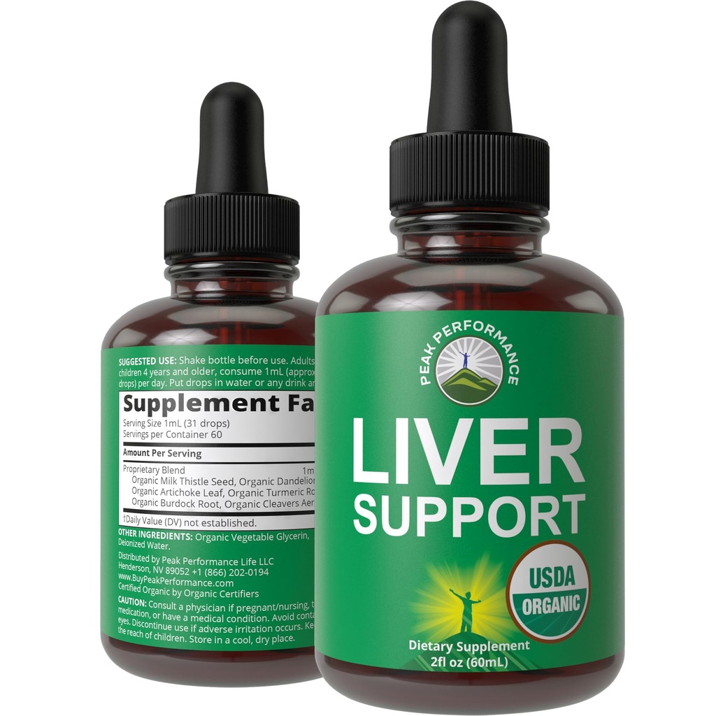 USDA Organic Liver Cleanse Detox & Repair. 6-i-1 flytende dråper med organisk melk Thistle, artichoke ekstrakt, og mer. Null sukker, lever helse støtte Tinkture Supplement Alternativ til kapsler
