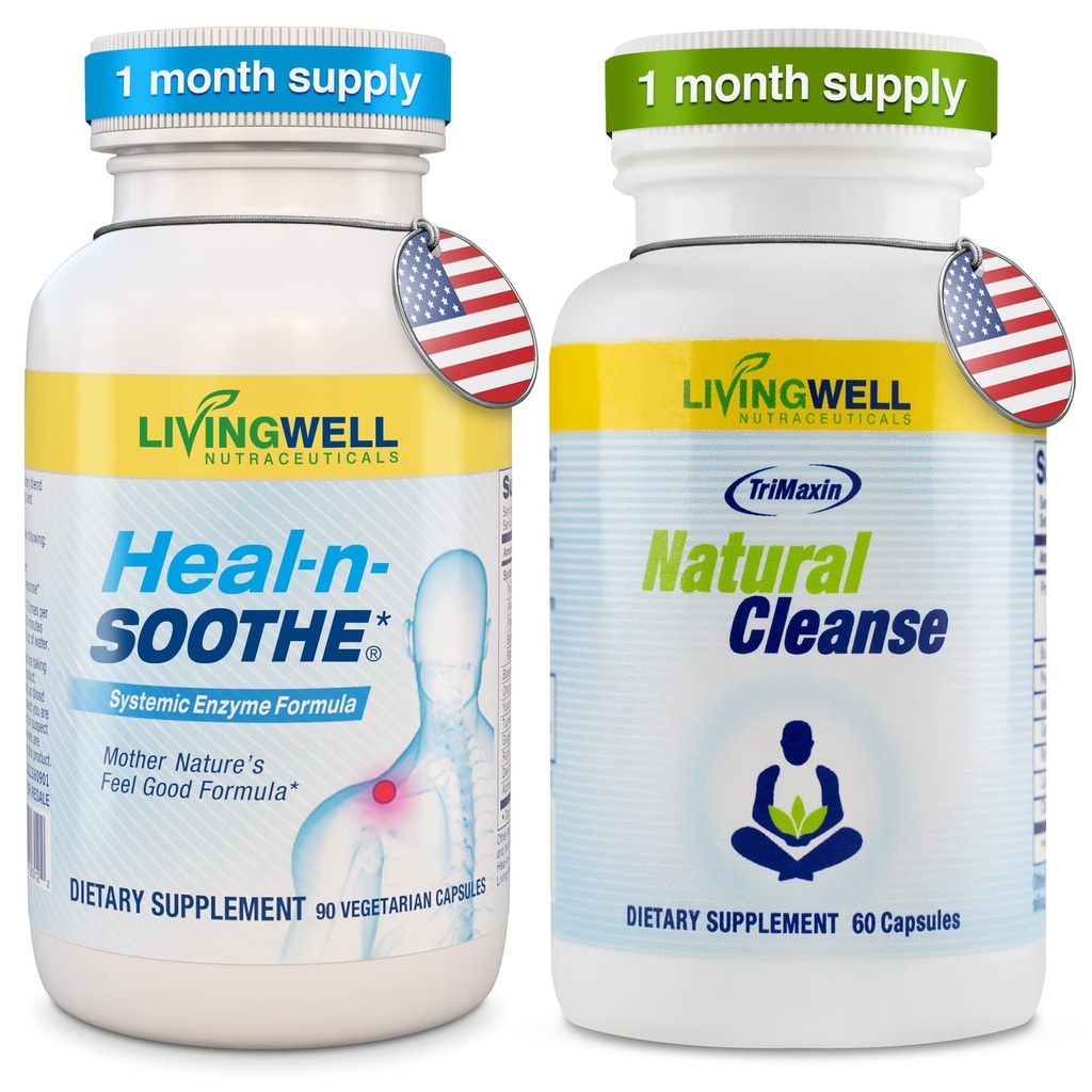 HEAL-N-SOOTHE Natural Cleanse Supplement Proteolytisk Enzym og naturlig Digestive Helse Supplement