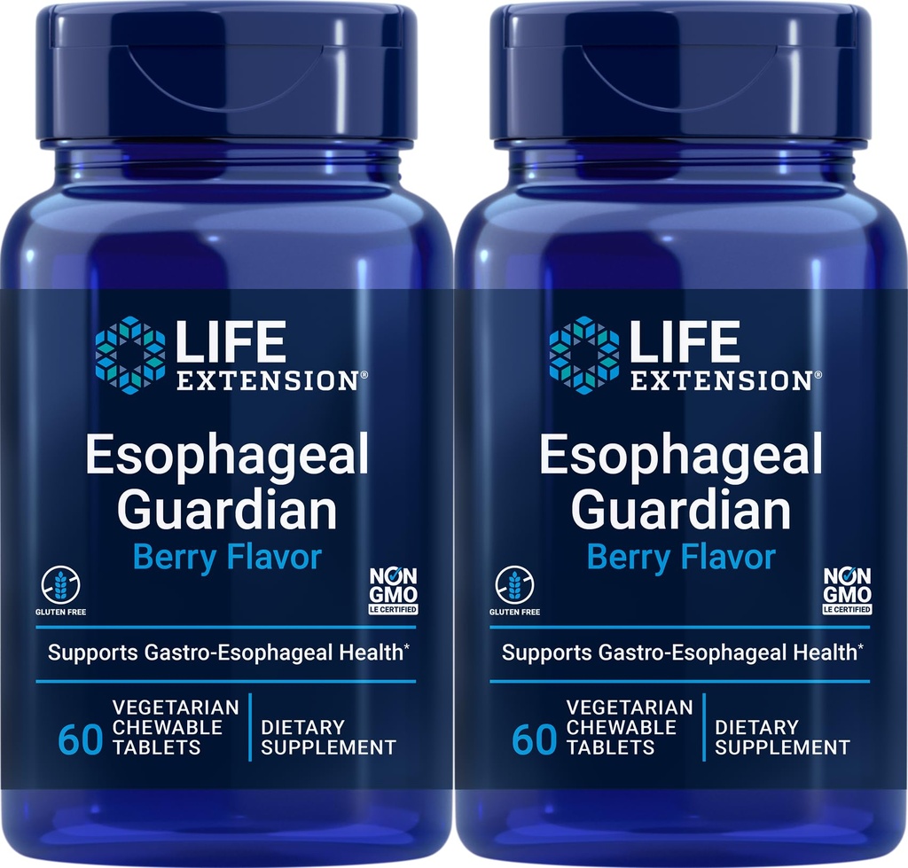 Livsforlengelse Esopageal Guardian, 60 vegetariske Chewable Tabletter (pakke med 2)