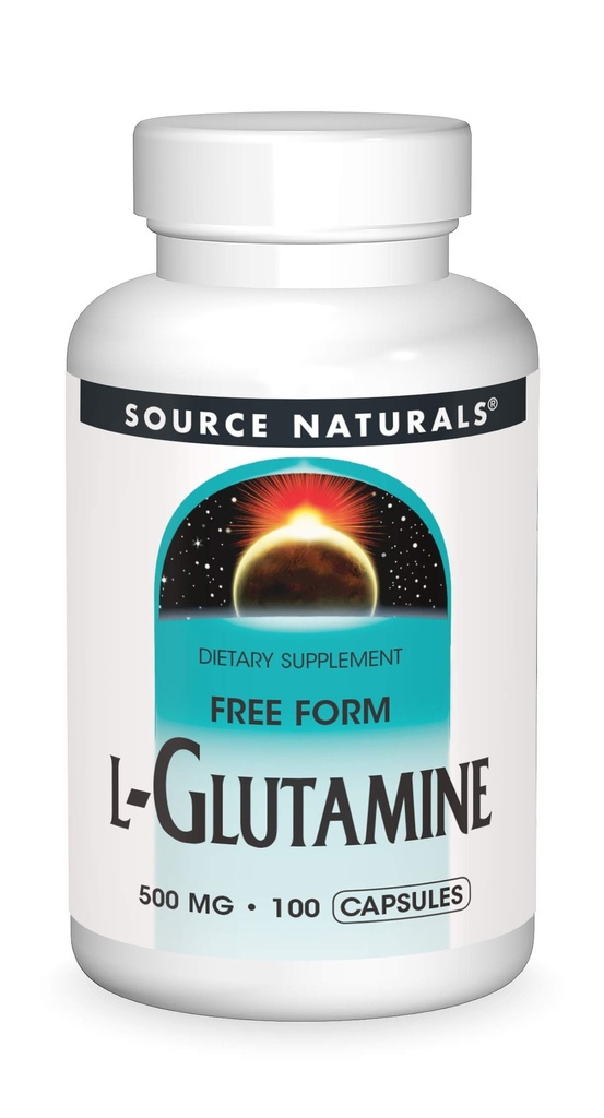 Kilde Naturals L-Glutamine - Gratis form Aminosyre som støtter Metabolsk energi - 100 kapsler