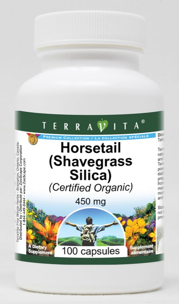 Hestehale (Shavegrass Silica) (sertifisert organisk) - 450 mg (100 kapsler, ZIN: 518602)