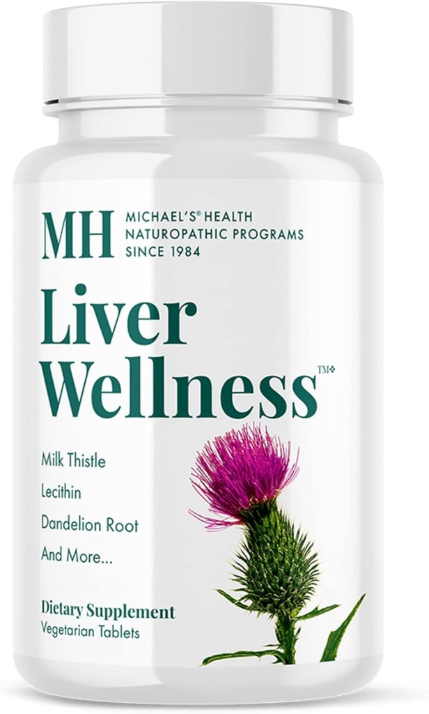 MICHAEL 'S Helse Naturopatiske programmer lever velvære - 90 vegetariske tabletter - Inneholder næringsstoffer for lever støtte - Kosher - 30 Services