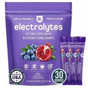 Keppi Electrolytes Powder Packets - Blueberry Pomegranate 30 Serveringer - Ingen sukker Hydration Supplement med kalium, magnesium, natrium - keto, vegansk, fastevennlig, null calorie Hydration Packets