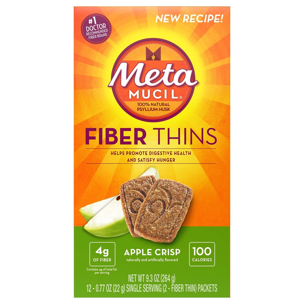 Metamucil Meta Multi-korn Fiber Wafers av Meta Apple Crisp 24 telling (Pack of 3) (Gold)