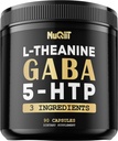 3in1 GABA Supplements 750mg L-Theanine 200mg & 5-HTP (5-hydroksytryptofan) - tilsvarende 1000mg - Støtte hjernens helse, konsentrasjon, behagelig Mood - 90 kapsler