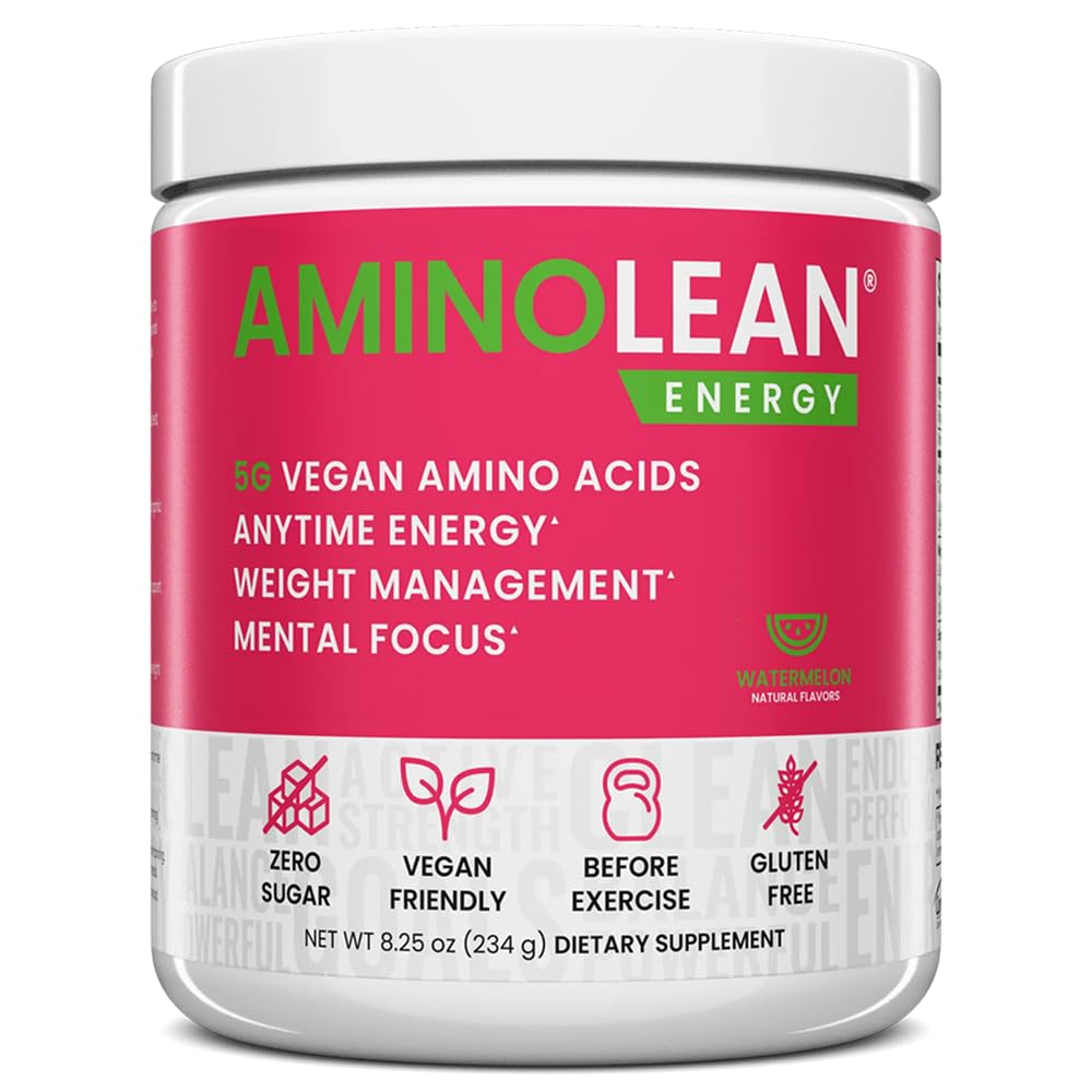 RSP Nutrition AminoLean Pre Trening pulver, Amino energi og vektkontroll med BCAA Aminosyrer & naturlig koffein, Preworkout Boost for menn og kvinner, 30 Serv