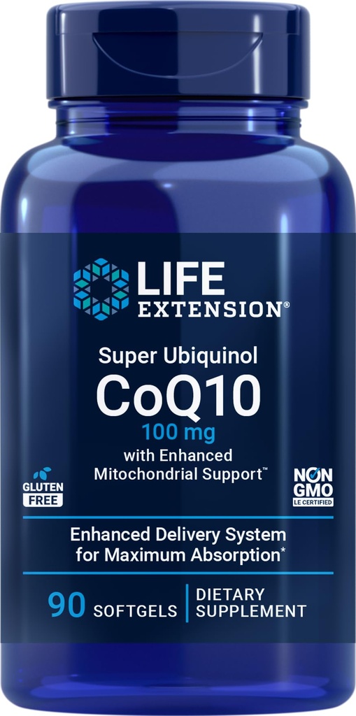 Liv forlengelse COQ10 Super Ubiquinol 100mg med forbedret Mitokondriell støtte, 90 Softgels