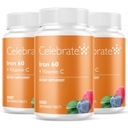 Feire vitaminer Jern Supplement med 60 mg jern og vitamin C – Berry Chewables for bariatriske pasienter, astrisk bypass og erme gastrogen støtte – 30 tabletter for post-surgery helse vedlikehold