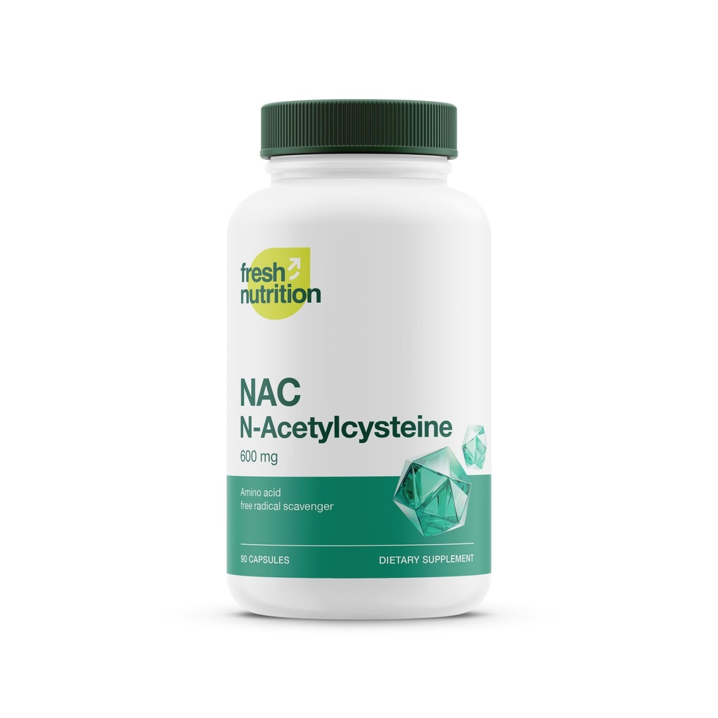 NAC Supplement - N Acetyl Cysteine - høy dosering 600 mg - Aminosyrer - Vegansk Vennlig - ren NAC pulver - 90 kapsler
