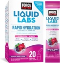 Kraftfaktor flytende Labs skjønnhet, Hydration Packet for sterkere hår, hud og negler. Elektrolyserer pulver med Hyaluronsyre, Biotin og Ceramider. Tropisk Berry Flavor, 20 Stick Packs