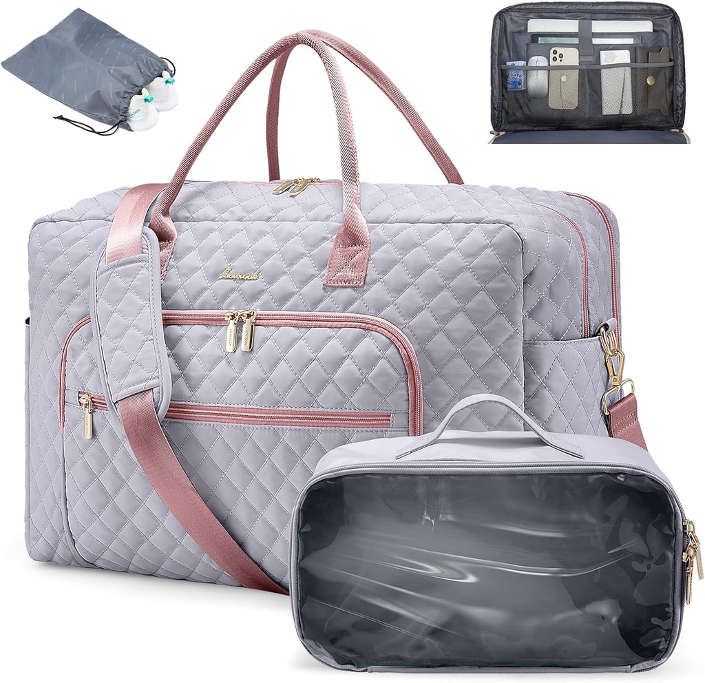 LOVEVOOK Reise Duffle Bag - Kvinners Weeker Carry På Overnatting Laptop & Gym Bag Med Toalett / Sko Pocket, Sykehus Labor Bag