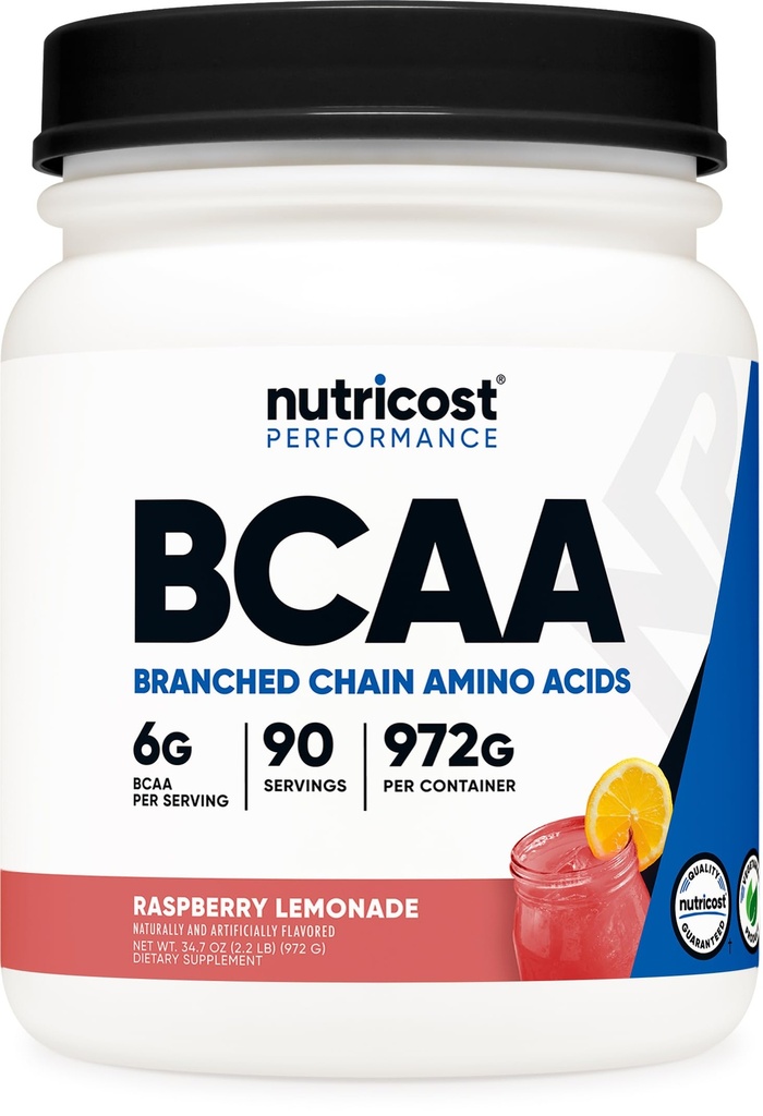 Nutricost BCAA pulver 2:1:1 (Raspberry Lemonade, 90 serveringer)