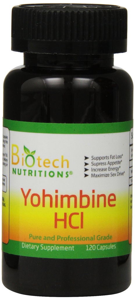 Yohimbine HCl kosttilskudd, 120 count