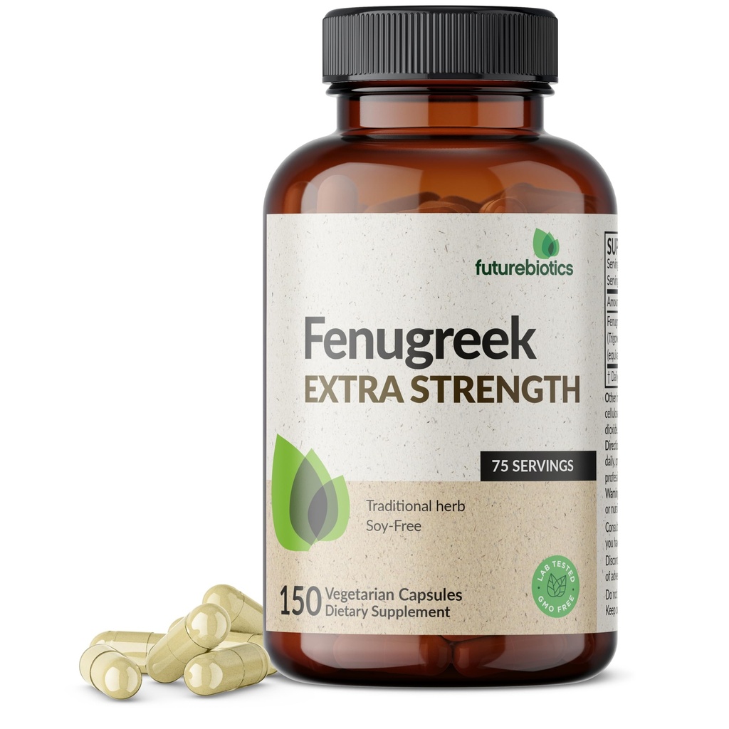 Futurebiotika Fenugreek ekstra styrke støtter generelt god helse og velvære, ikke-GMO, 150 vegetariske kapsler