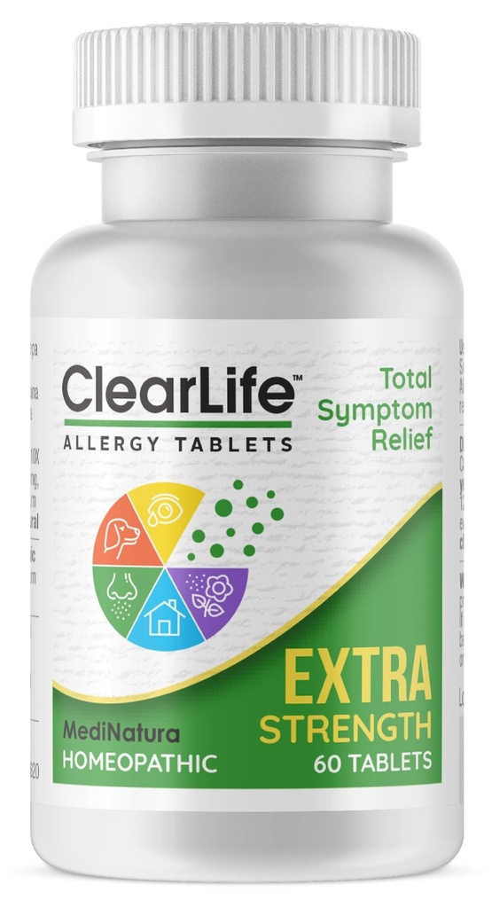 ClearLife ekstra styrke Multi-system allergi lindring homeopatisk remedi - 15 kraftige aktiver gir potens maksimal kongessjon, kløe og sinus trykk relief - ikke-Drowsy - 60 tabletter