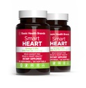 Grunnleggende merker Smart Heart Omega-3 Fish Oil 1000mg - Trippel styrke EPA & DHA, ikke-GMO, hjerte og kognitiv støtte - 50 Burpless Softgels - 2-Pack