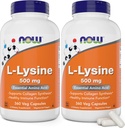 Nå L-Lysine 500 mg, 360 vegetariske kapsler (pakke på 2)