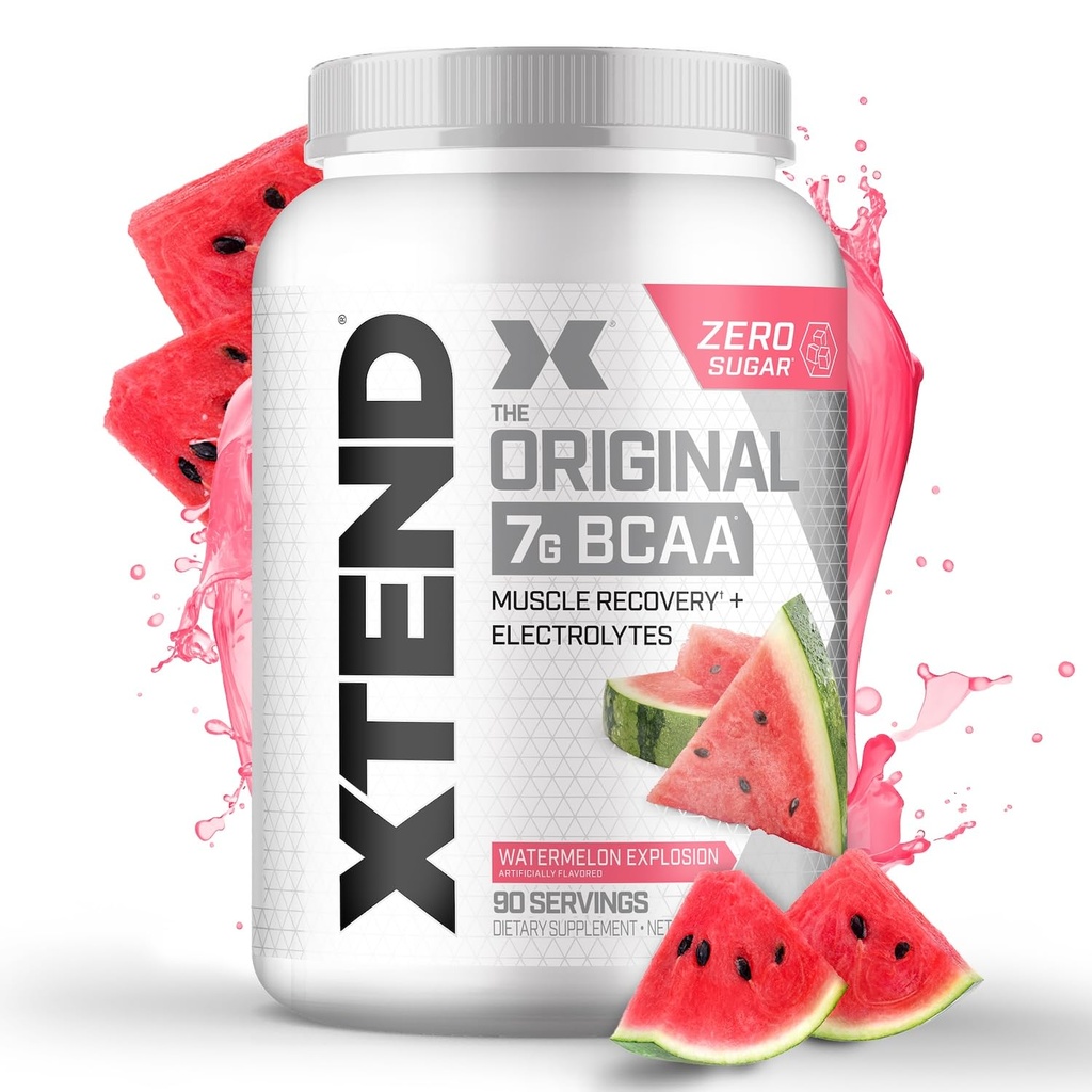 Xtend Original BCAA pulver 7g BCAA og 2,5g L-Glutamine, sukker gratis post trening muskel gjenoppretting drikke med Aminosyrer for menn og kvinner, 90 serveringer
