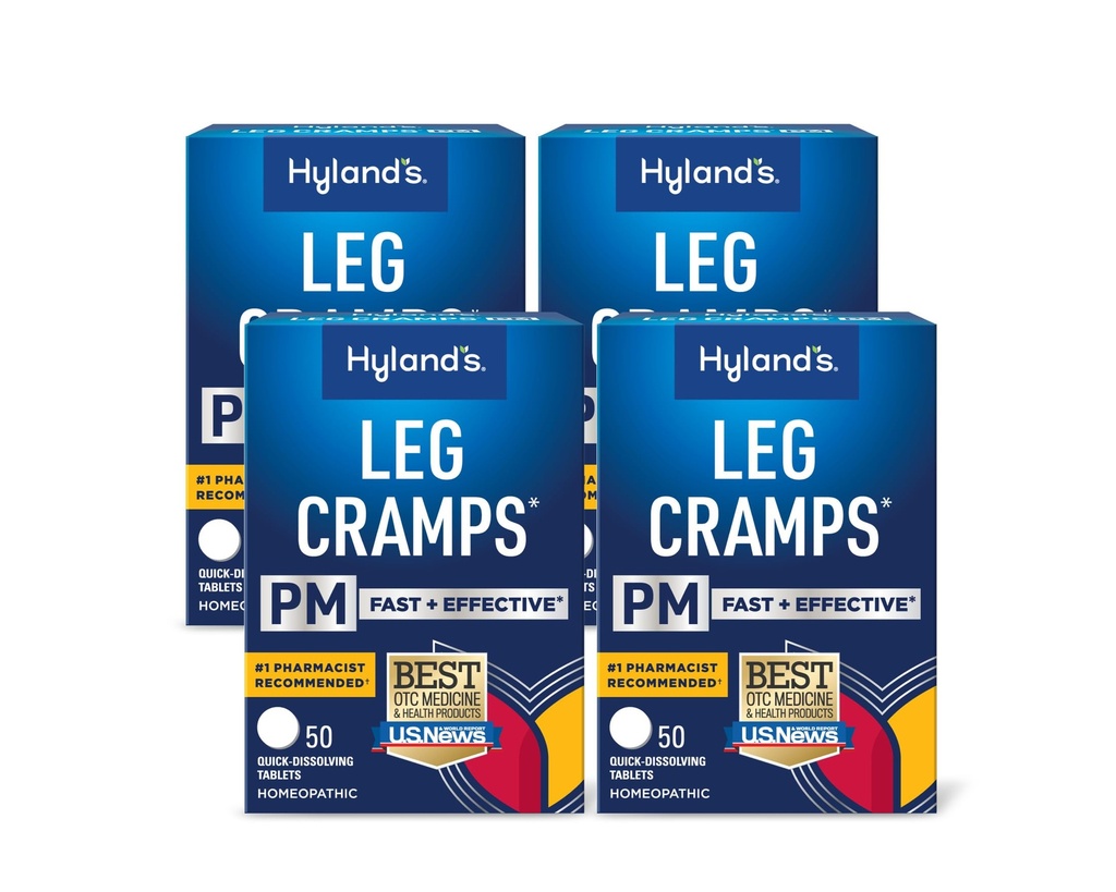 Hyland's Ben Cramps PM, Relief av nattben, kalv og fotstempler, 50 Quick Dissolving Tabletter 4-Pack (200 Totalt)