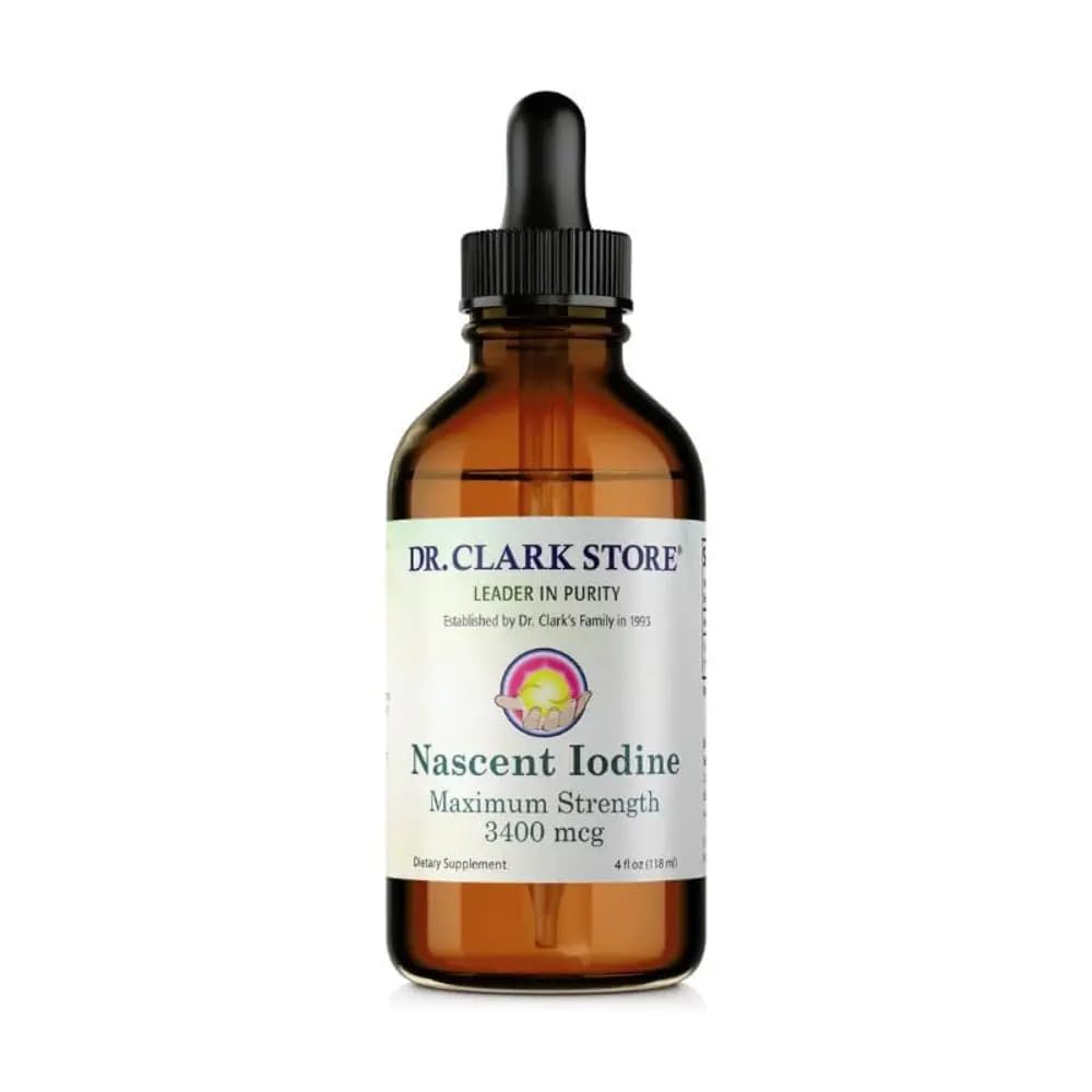 Dr. Clark Store Hvitt Iodin (Nascent Iodin) – 4 Fl Oz, støtter Thyroid helse & immunsystem