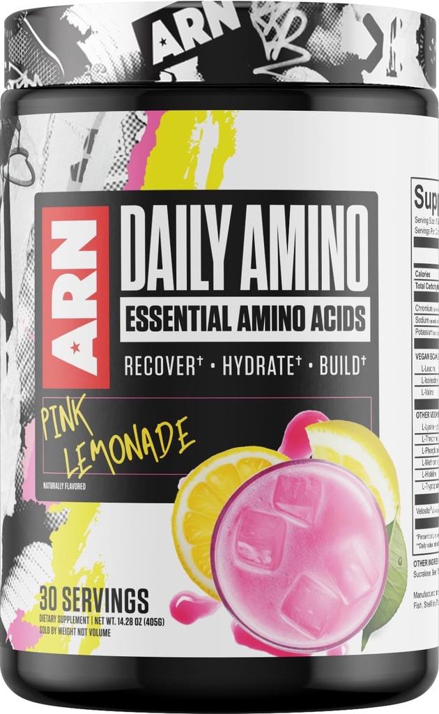 Arms Race Nutrition ARN Daglig Amino Essential Aminosyrer (30 Serveringer, rosa sitronade)