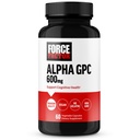 FORCE FACTOR Alpha GPC Brain Supplement for hukommelse og fokus, Mood Support Supplement med Alpha GPC 600mg, Premium kvalitet, vegansk, ikke-GMO, 60 kapsler