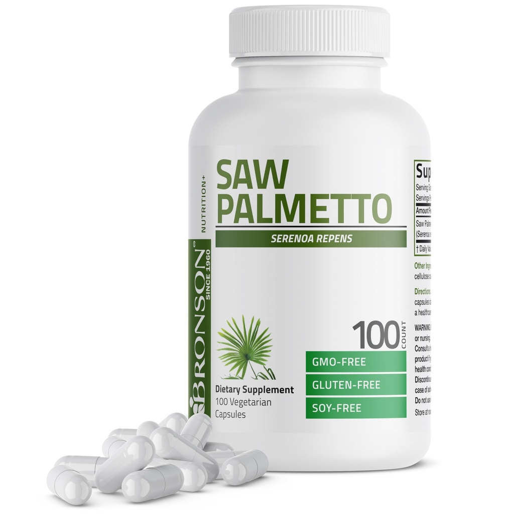 Bronson så Palmetto ekstra styrke støtter sunn prostata funksjon & urin helse støtte - ikke GMO, 100 vegetariske kapsler