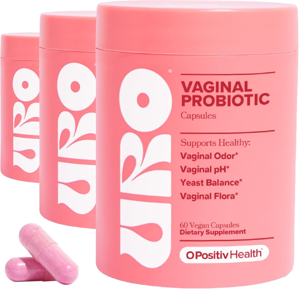 O Positiv Uro Vaginal Probiotika for kvinner pH Balanse med prebiotika og Lactobacillus Probiotic Blend - Vaginal Helse Supplement - Fremme sunn Vaginal Odor & Vaginal Flora, 60 greve (Pack of 3)