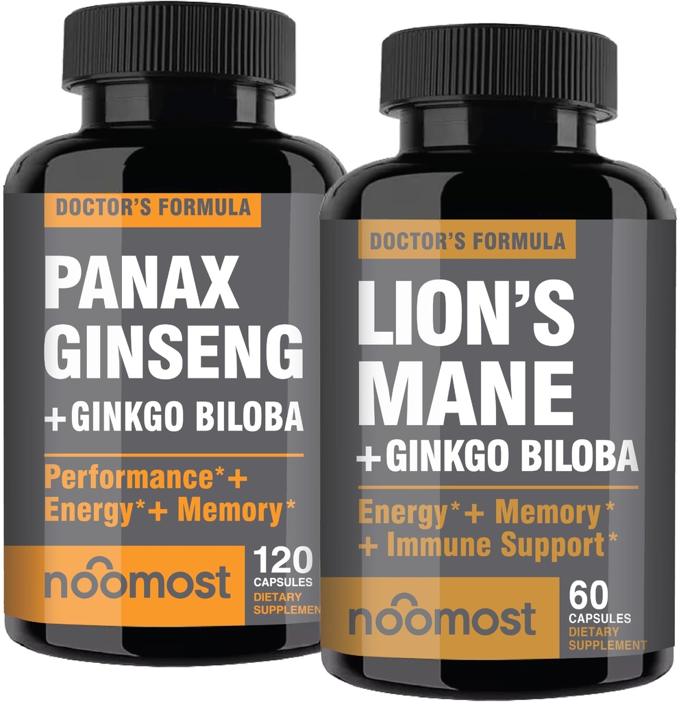Nomost Korean Red Panax med Lions Mane Supplements med Ginkgo biloba for sunn sveising og livsstil.